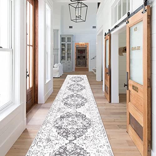 Pauwer Hallway Runner Rug - Oriental Farmhouse Vintage Area Rug with Non-Slip Backing