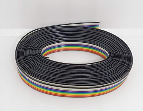 Pc Accessories - Connectors Pro 15 Feet 10P IDC Rainbow Color Flat Ribbon Cable for 2.54mm 0.1" Pitch Connectors (10P-15FT)