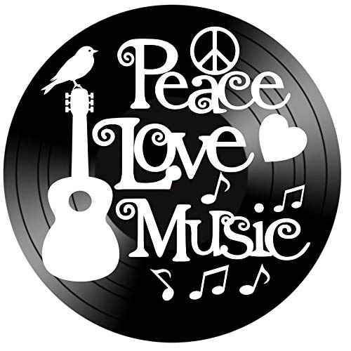 Peace Love Music Vinyl Record Wall Art