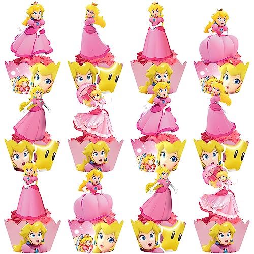Peach Princess Birthday Cake Topper