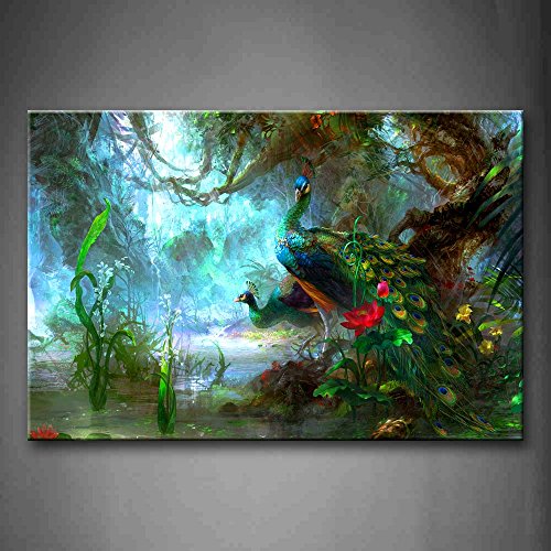 Peacock Forest Wall Art