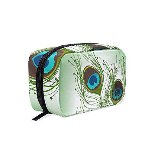 Peacocks Feathers Makeup Bag Travel Cosmetic Bag Train Case for Women