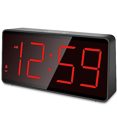 Peakeep Digital Clock - Large Numbers, Adjustable Volume Alarm