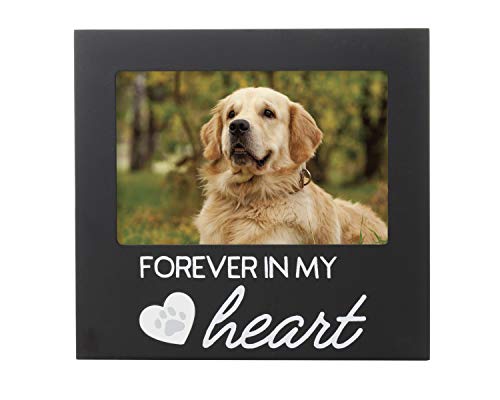Pearhead Pet Forever In My Heart Memorial Keepsake Picture Frame, Black