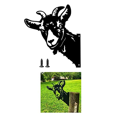 Peeping Goat Metal Art Farm Garden Decor