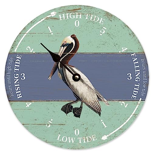 Pelican Clock Tide Clock Tidal Clock Wooden Wall Clock