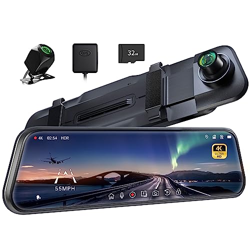 Pelsee P10 Pro 10" 4K Mirror Dash Cam