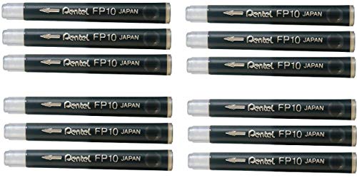 Pentel Arts Pocket Brush Refills - Black Ink (Set of 12)
