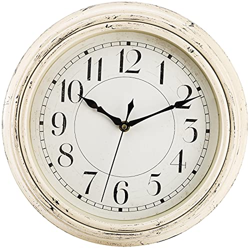 Peohud 12 Inch Silent Wall Clock - Vintage Design with Quiet Operation