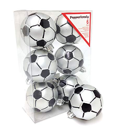 PEPPERLONELY Soccer Ball Ornaments, Set of 6PC