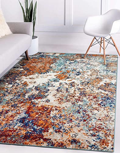 Persian Rugs 6490 Multi Colored 4 x 5 Abstract Modern Area Rug