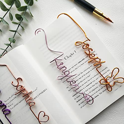 Personalised and Customised Colourful Aluminium Wire Name Bookmarks