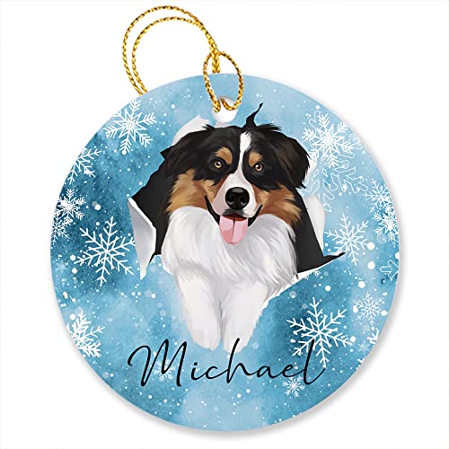 Personalized Australian Shepherd Dog Lover Xmas Ornament