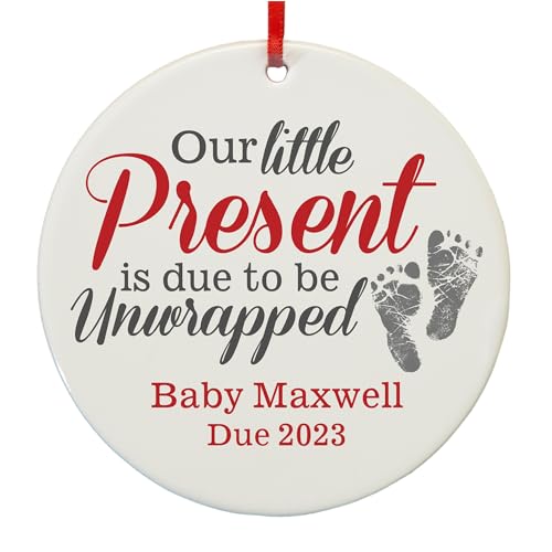 Personalized Baby on The Way Christmas Ornament