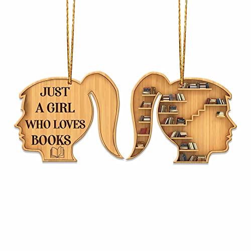 Personalized Books Reading Wooden Ornament