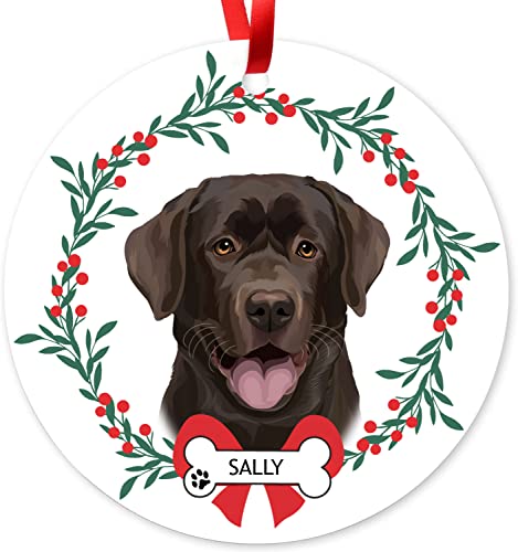 Personalized Chocolate Labrador Retriever Ornament