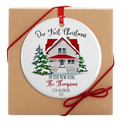 Personalized Christmas Ornament with Address - 2022 Round Ornament