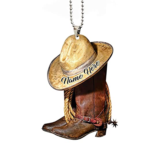 Personalized Cowboy Boots and Hats Car Hanging Ornament