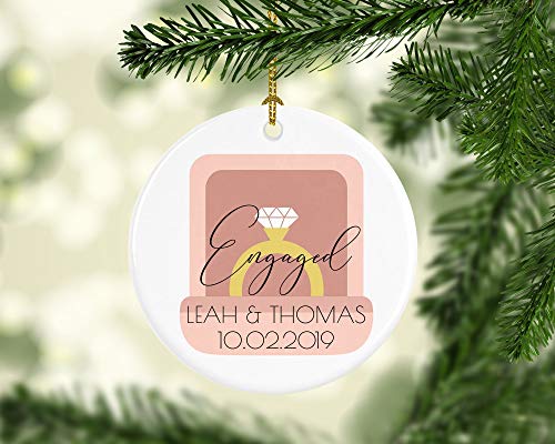 Personalized Engagement Ornament 2019 - Choose Your Color!