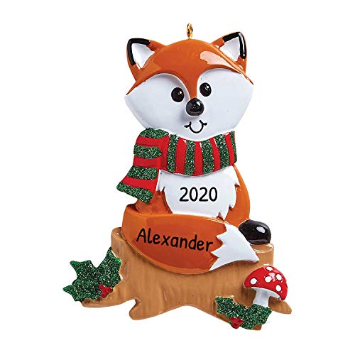 Personalized Fox Christmas Ornament