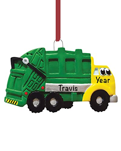 Personalized Garbage Truck Christmas Ornament