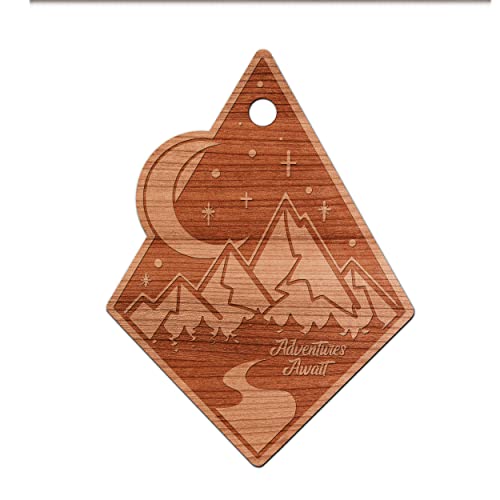 Personalized Gift Adventure Engraved Wood Christmas Ornament