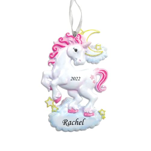 Personalized Glitter Unicorn Ornament