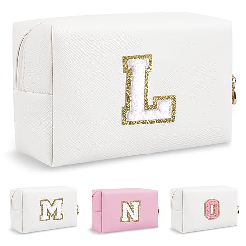 Personalized Initial Preppy Travel Makeup Bag Organizer