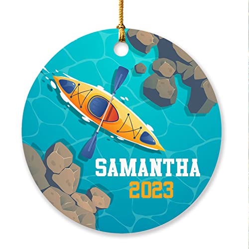 Personalized Kayaking Christmas Ornament