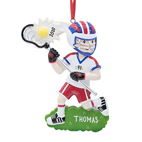 Personalized Lacrosse Boy Christmas Ornament