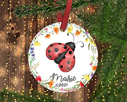 Personalized Ladybug Christmas Ornament