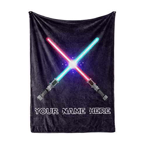 Personalized Lightsaber Theme Fleece Throw Blanket