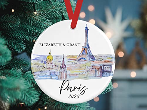 Personalized Paris Christmas Ornament 2023 with Free Shipping