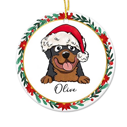 Personalized Rottweiler Dog Ornaments for Christmas Tree