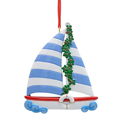 Personalized Sailboat Christmas Ornament