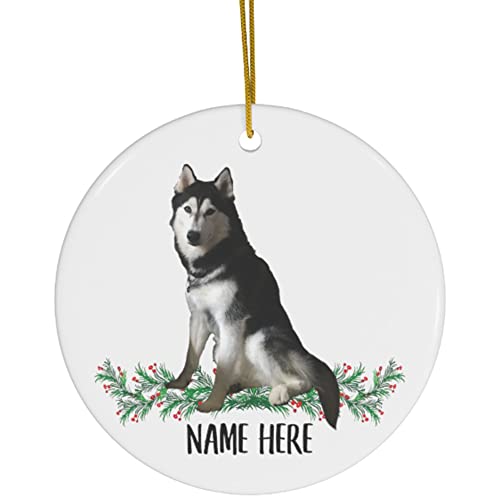 Personalized Siberian Husky Christmas Tree Ornament