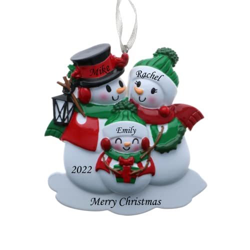 Personalized Snowman Family Christmas Tree Ornament