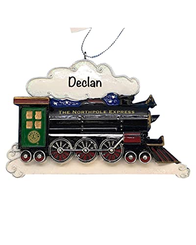 Personalized Train Ornaments for Christmas Tree – Polyresin Christmas Train North Pole Express Ornament – Fun Christmas Ornaments for Boys – Kid's Train Christmas Ornaments – Polar Express Ornament