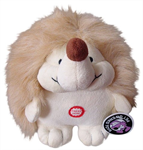 Pet Qwerks Plush Interactive Dog Toy - Chattering Hedgehog