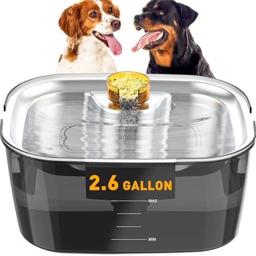 PETDOTT 2.6 Gallons Dog Water Fountain for Large Dogs