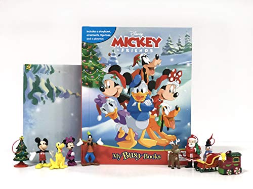 Phidal - Disney Mickey's Christmas My Busy Book - - 10 Figurines and a Playmat