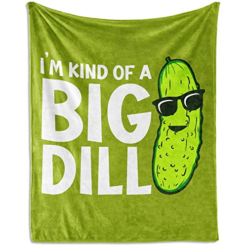 Pickle Throw Blanket - Soft Fluffy Cozy Green Funny Blanket