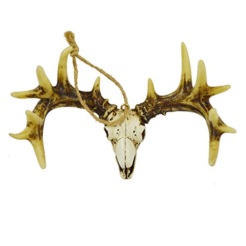 Pine Ridge Deer Skull 4" x 6" Ornament Beautifully Vintage Look Made of Strong and Durable Polyresin - Antiqued Finish, Great for Arts and Crafts