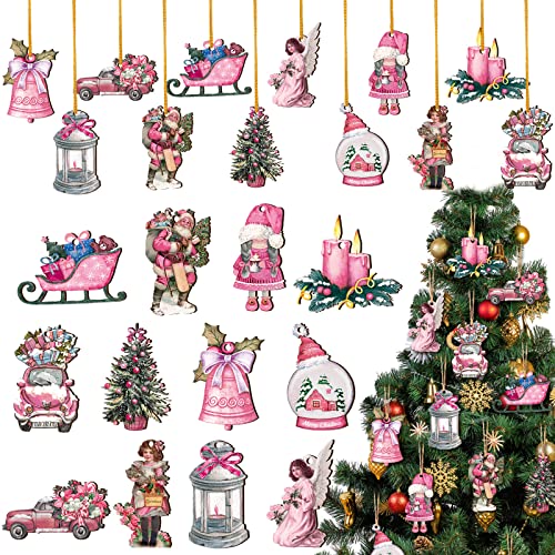 Pink Christmas Tree Ornament Set