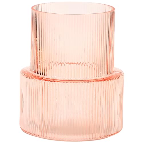 Pink Glass Vase for Flowers and Décor