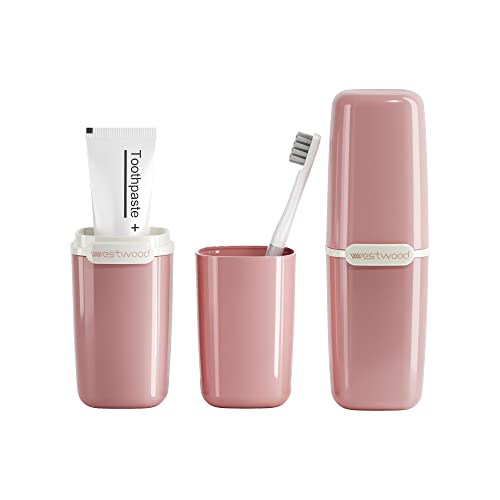 Pink Plastic Travel Toothbrush Holder Case