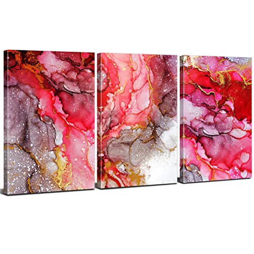 Pink Red Abstract Art Wall Decor