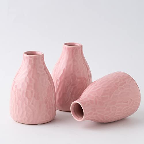 Pink Shining Diamond Decorative Ceramic Vase Set