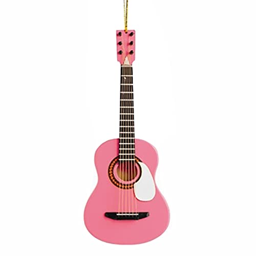 Pink Wood Hanging Guitar Ornament