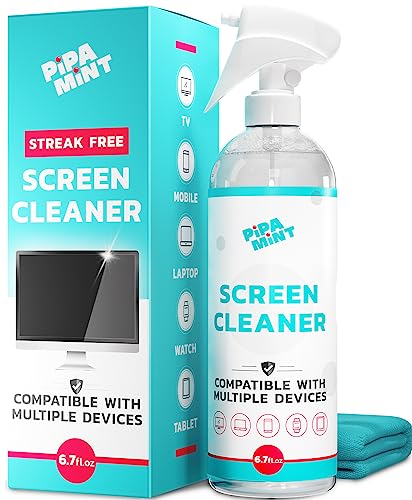 PiPA MiNT Screen Cleaner Spray with XL Microfiber Cloth